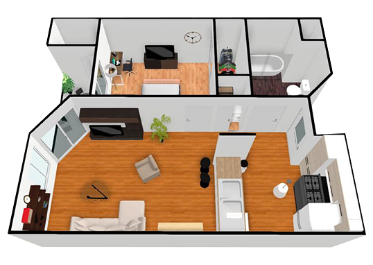 Floorplan for Coral Court Apartments