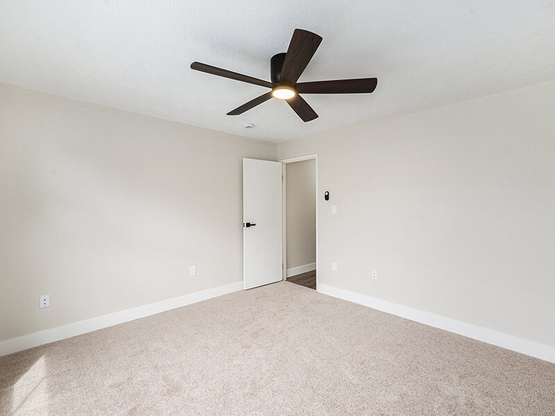 Bedroom with Ceiling Fan | The Atrii Apartments in Denver, Colorado