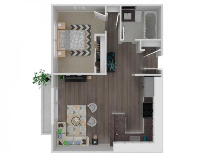 Solis Garden Apartments Floor Plan 1 BEDROOM 1 BATHROOM