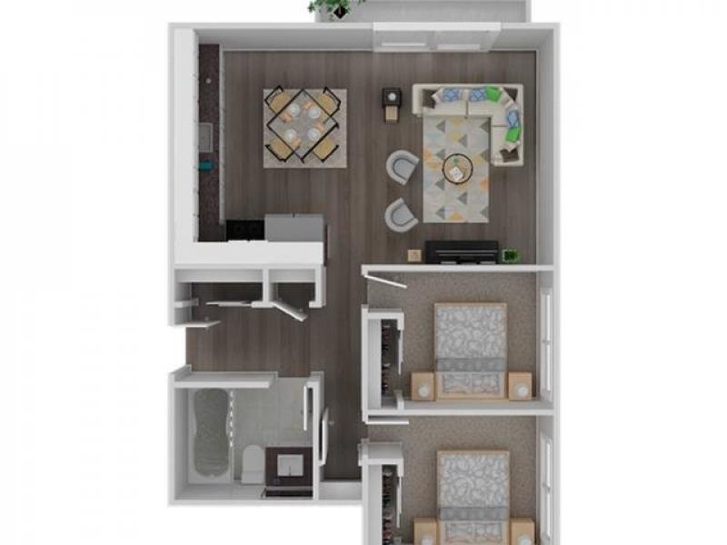 Solis Garden Apartments Floor Plan 2 BEDROOM 1 BATHROOM