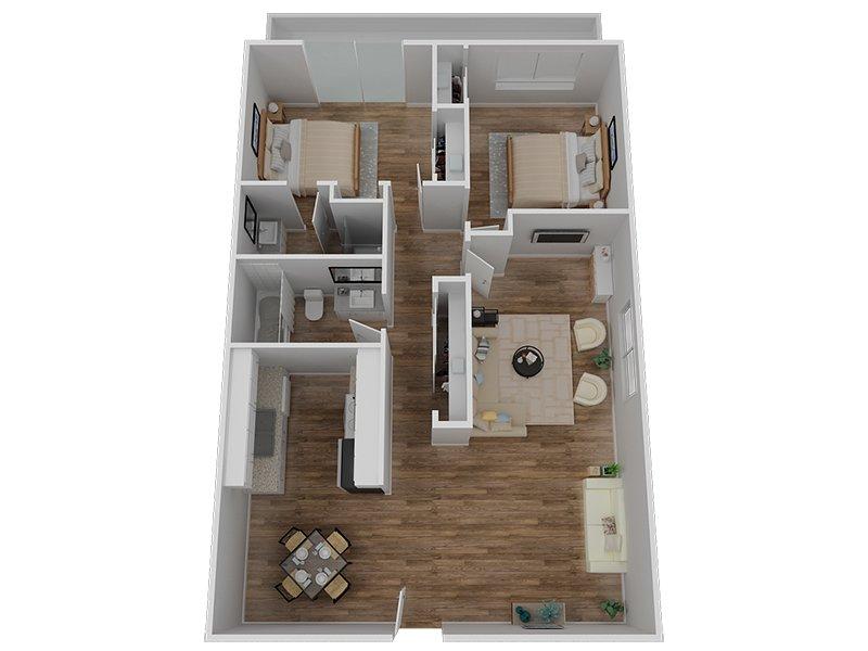 Vivante Apartments Floor Plan 2 BEDROOM 2 BATHROOM