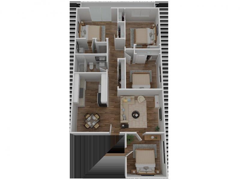 Vivante Apartments Floor Plan 4 BEDROOM 2 BATHROOM