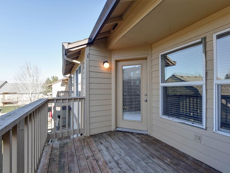 Apartment Balcony With Exterior View | Powell Valley Farms Apartments in Gresham