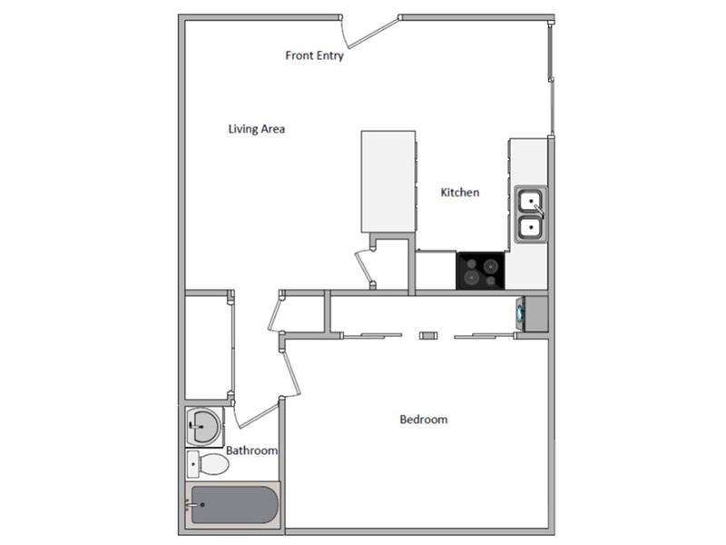 View floor plan image of 1 Bedroom apartment available now