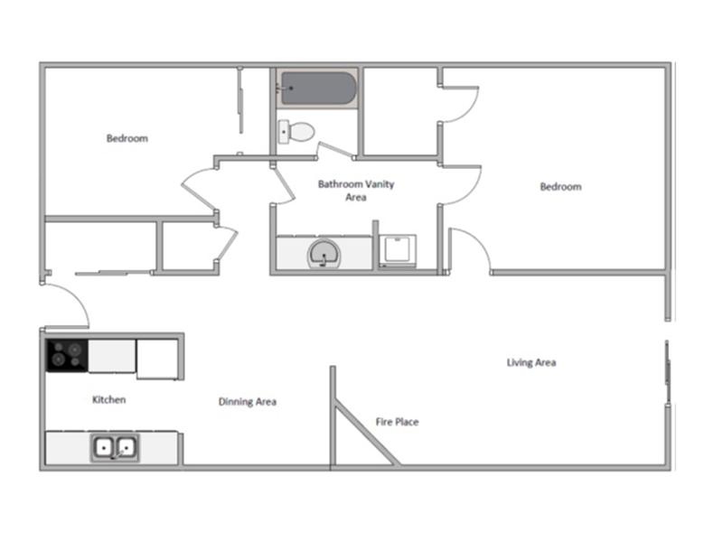 View floor plan image of 2 Bedroom Deluxe apartment available now