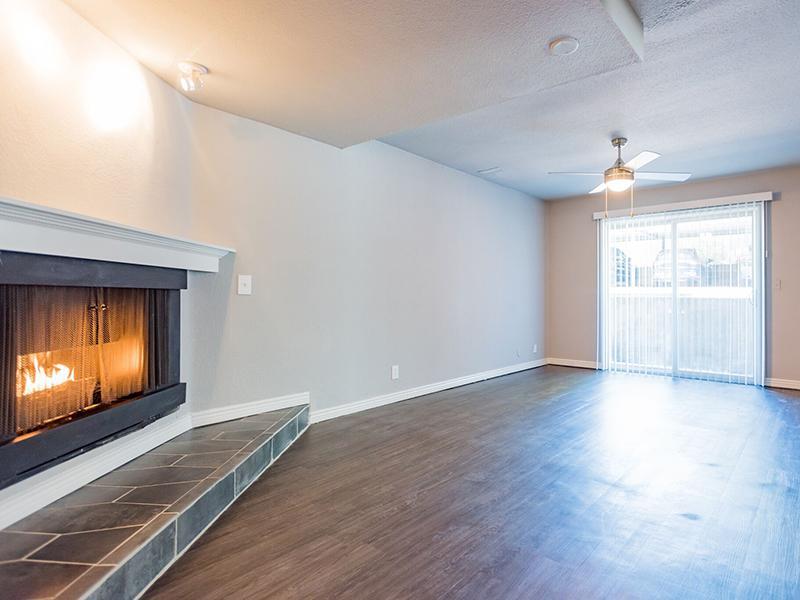 Living Room with Fireplace | Joshua Tree Apartments Salt Lake City, UT