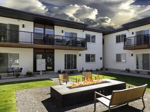 Joshua Tree Apartments | Exterior fireplace | SLC 