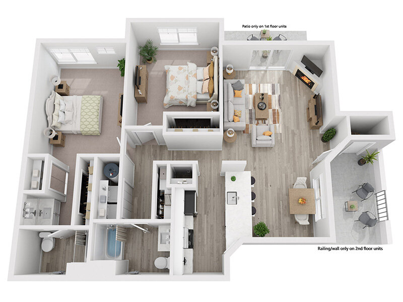 2 Bedroom - Large Floor Plan