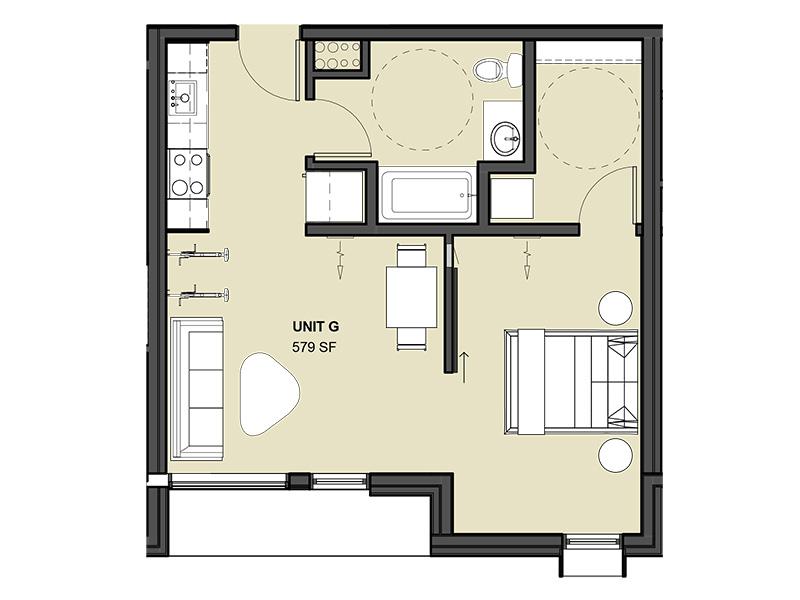 Unit G Floorplan at Forty One 11