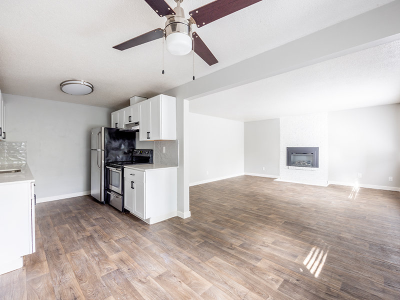 Kitchen and Living Room | Habitat Apartment Homes