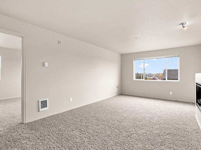 Carpeted Living Room | Baseline Woods Apartments in Beaverton, OR