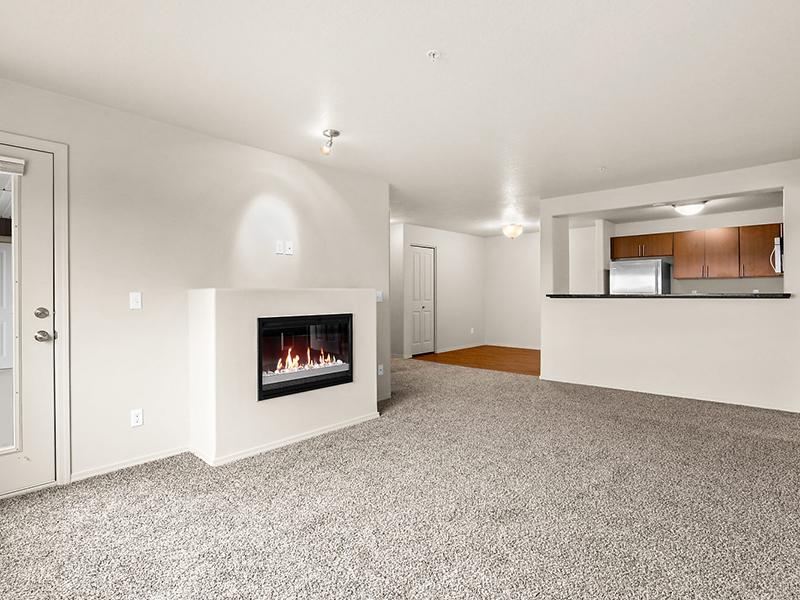 Carpeted Living Area | Baseline Woods Apartments in Beaverton, OR