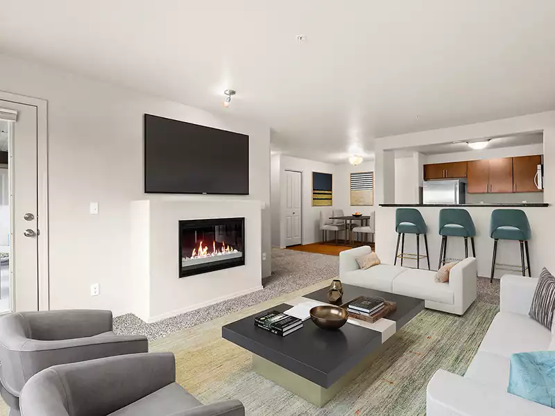 Living Room | Baseline Woods Apartments in Beaverton, OR