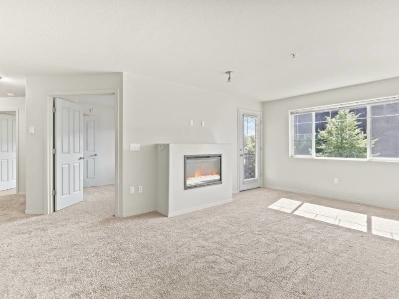 Living Room with Fireplace | Cedar Falls Apartments