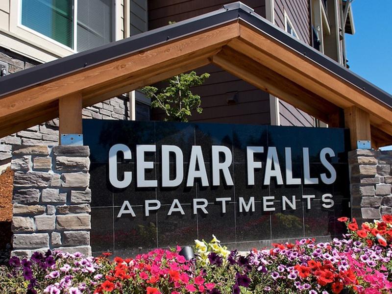 Monument Sign | Cedar Falls Apartments in Portland, OR