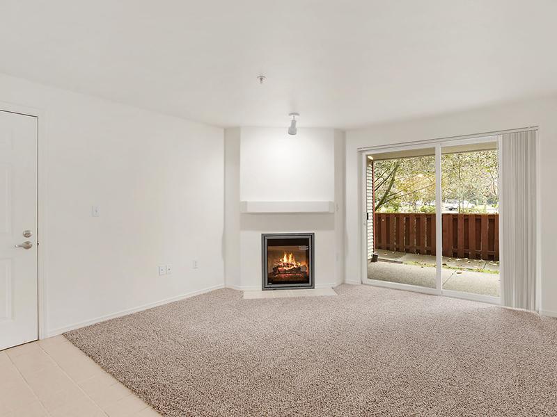 Fireplace in Living Room | North Ridge Apartments