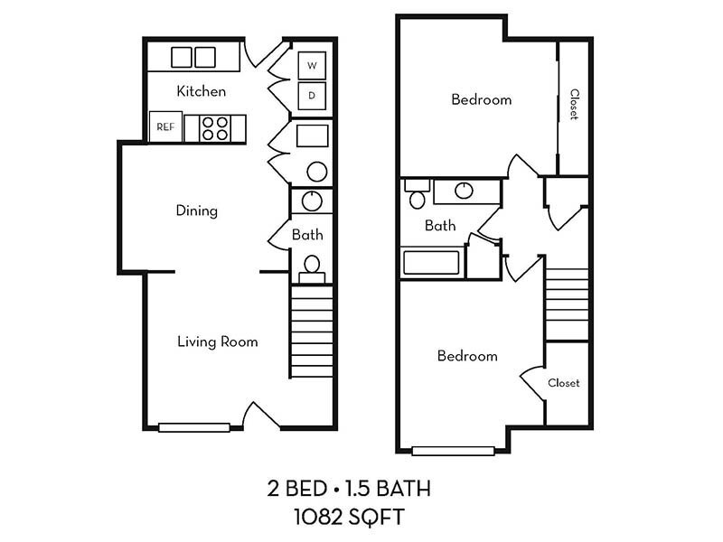 Logan Landing Townhomes Floor Plan 2 Bedroom Town Home