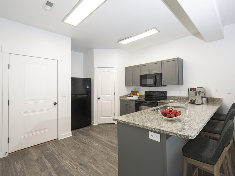 Gray Cabinet Renovated 3 Bedroom Kitchen | Mountain View Townhomes