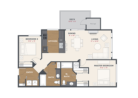 Floorplan for Hidden Creek Apartments