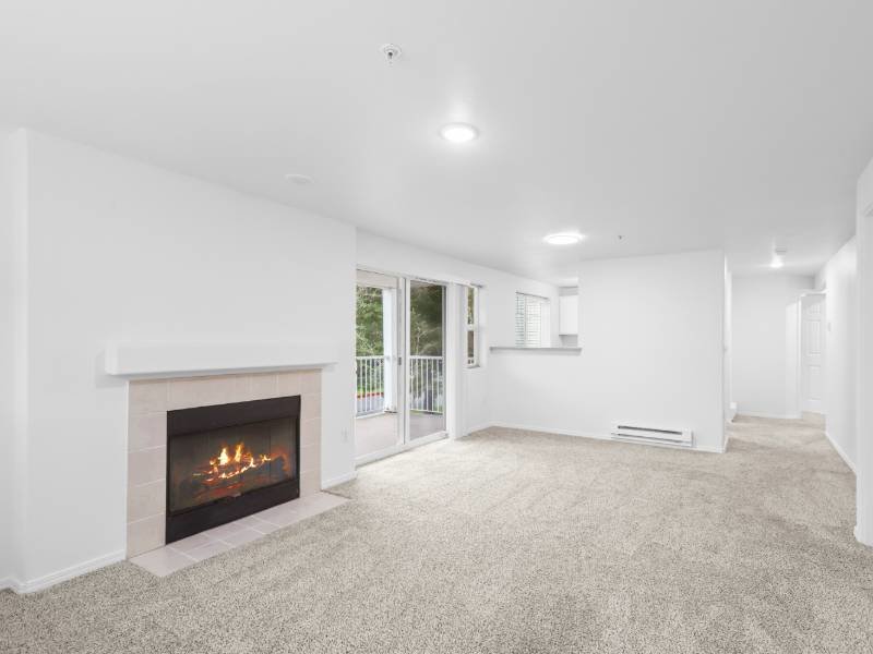 Fireplace | Birch Floorplan | Hidden Creek Apartments