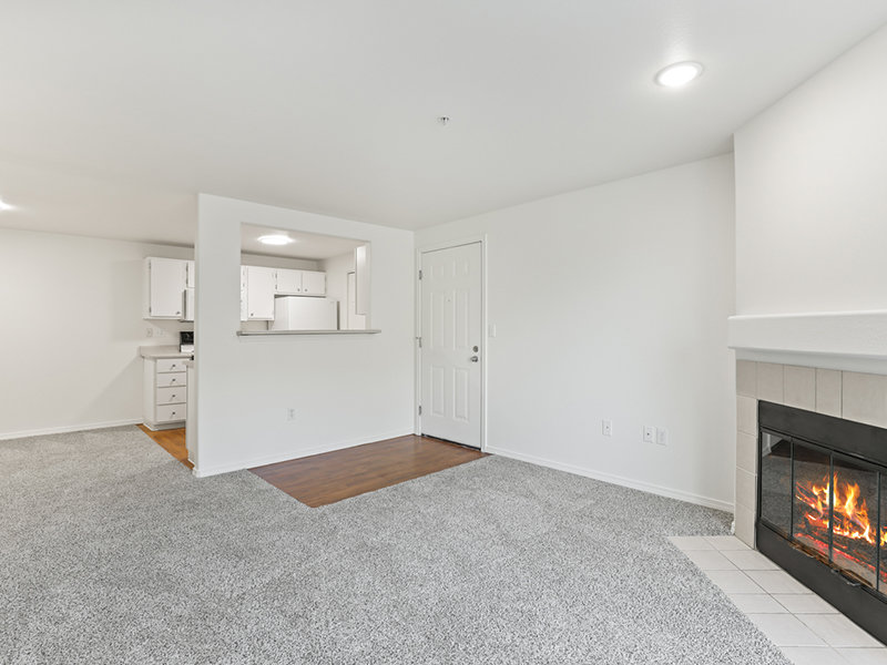 Living Room with Fireplace | Hidden Creek