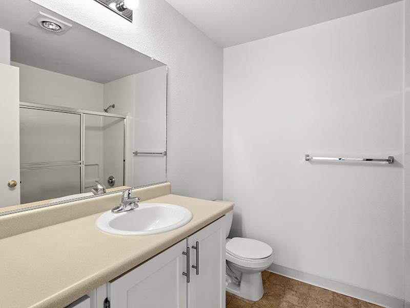Bathroom with Shower | Woodview Apartments