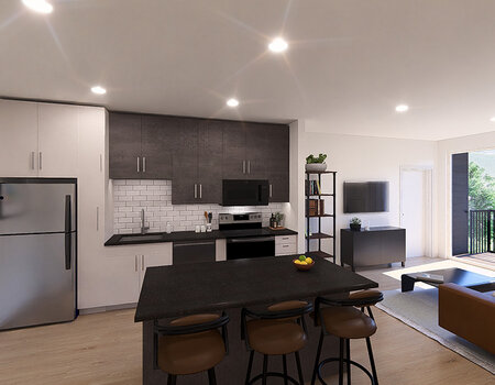 Kitchen Seating Rendering | Canyon View