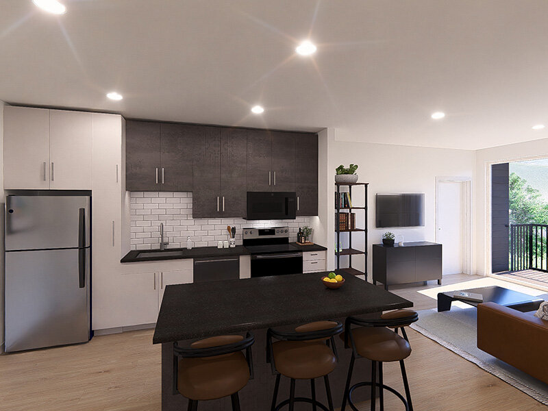 Kitchen Seating Rendering | Canyon View