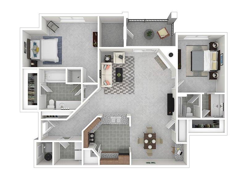 View floor plan image of 2Bedroom 2 Bath apartment available now