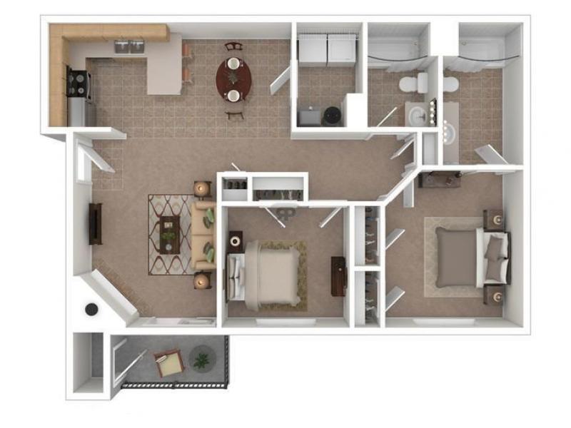 The Village at Silver Ridge Apartments Floor Plan 2 Bedroom 2 Bath
