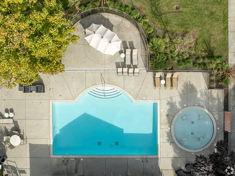 Aerial View of Swimming Pool | Crocker Oaks