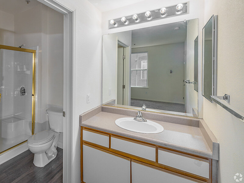 Bathroom with Separate Vanity Access | Crocker Oaks Apartments