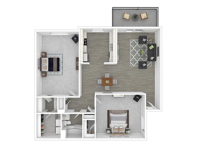 2x1 A Floor Plan at Mountainwood Estates Apartments