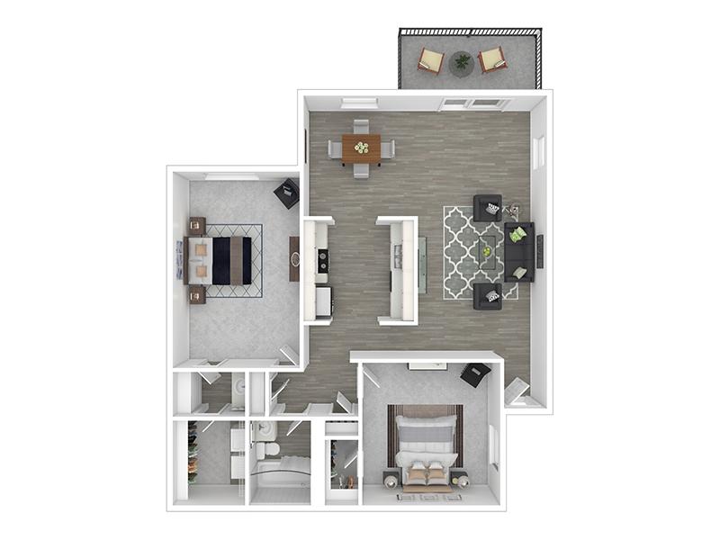 2x1 B Floor Plan at Mountainwood Estates Apartments