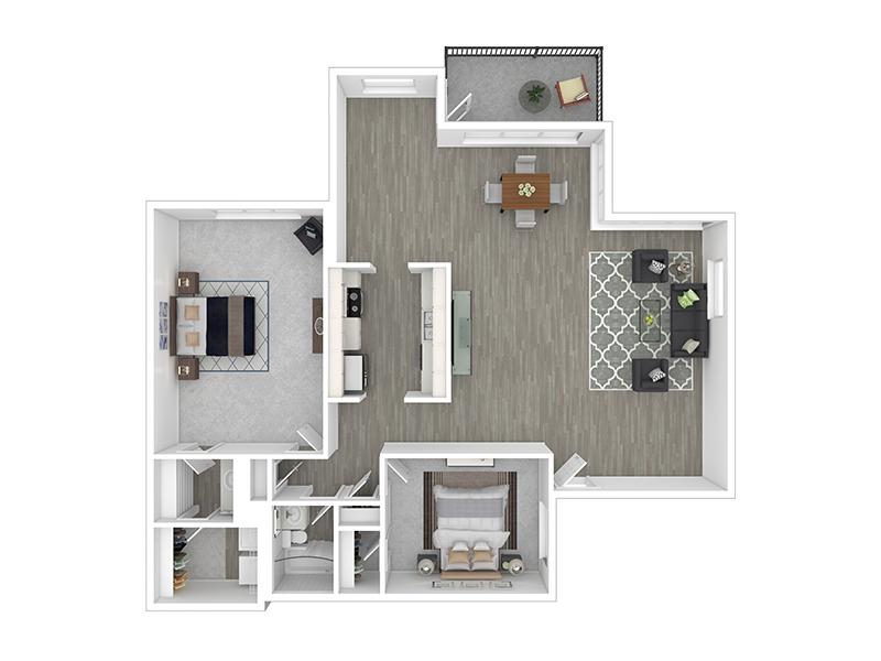 2x1 C Floor Plan at Mountainwood Estates Apartments
