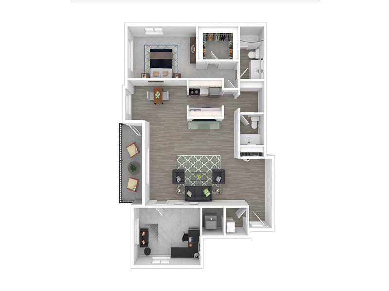 1x1.5+den Floor Plan at Mountainwood Estates Apartments