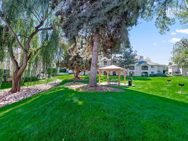 Greenspace with Gazebo | Spring Creek Apartments