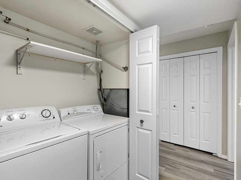 Washer/Dryer with Wood Styled Flooring | Spring Creek