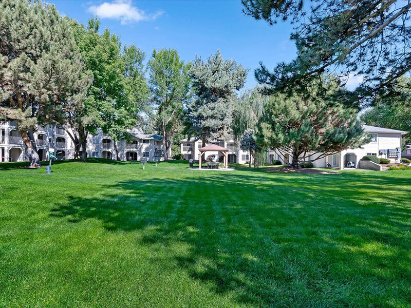 Green Space with Pet Stations | Spring Creek Apartments