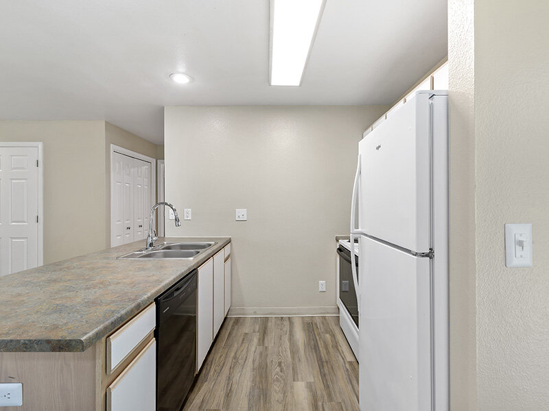 Kitchen with Wood Style Flooring and Ceiling Light | Spring Creek