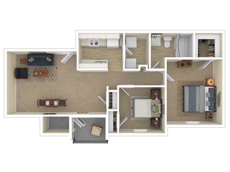 Cedar Square Apartments Floor Plan 2 Bedroom 1 Bath