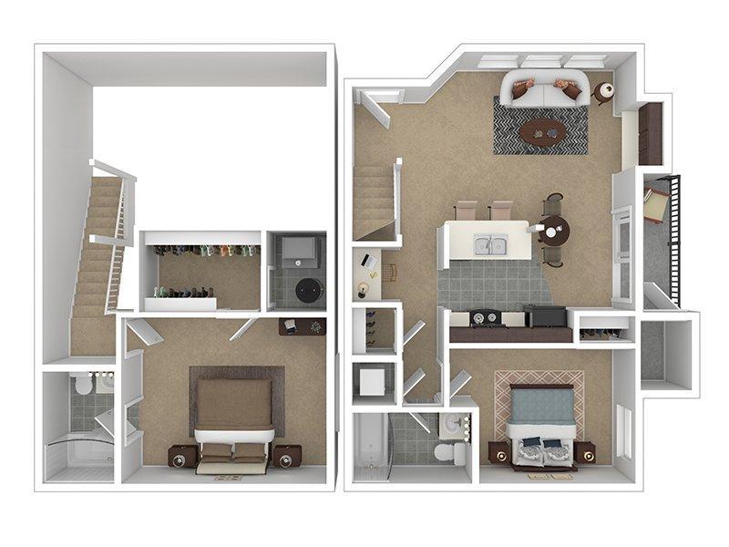 2x2 - 960 Floorplan at Stonesthrow