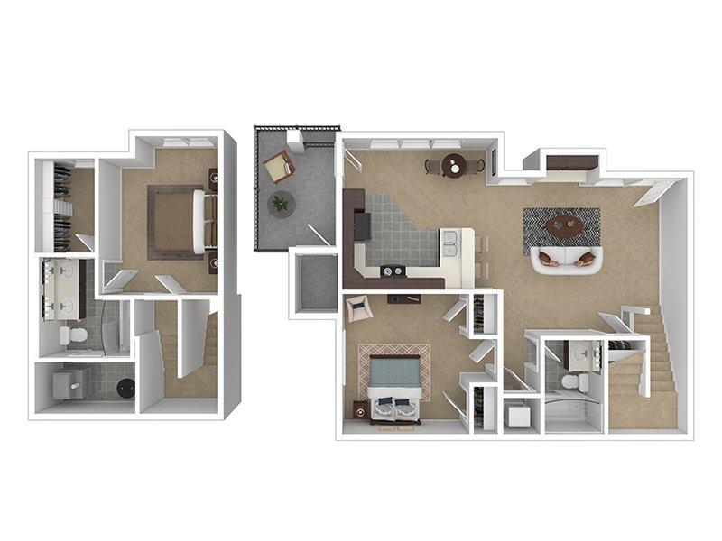 2x2 - 1064 Floorplan at Stonesthrow