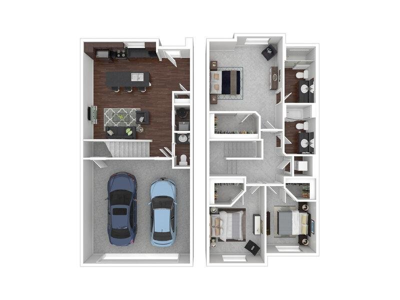 3 Bedroom Floorplan at North Pointe Townhomes