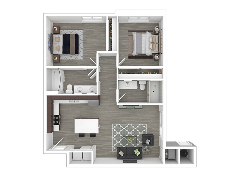 Park Place Living Apartments Floor Plan 2x2