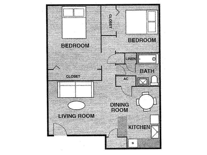 2 Bedroom Villa B1 Floorplan