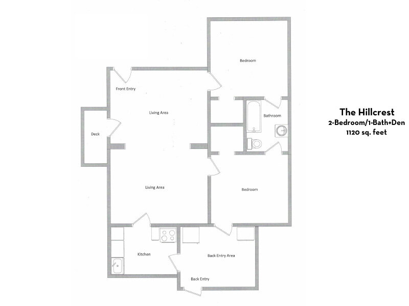 2x1 Patio floor plan at The Hillcrest