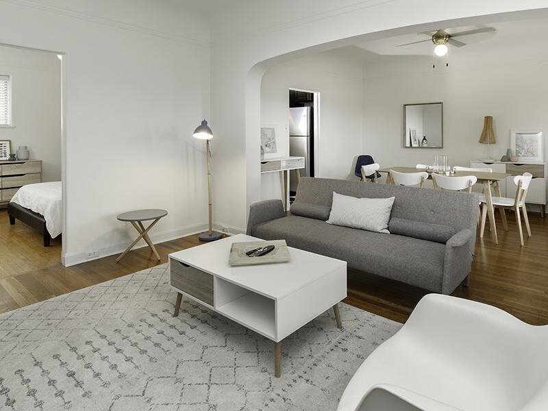 Living Room and Dining Area | Hillcrest Apartments in Salt Lake City, UT