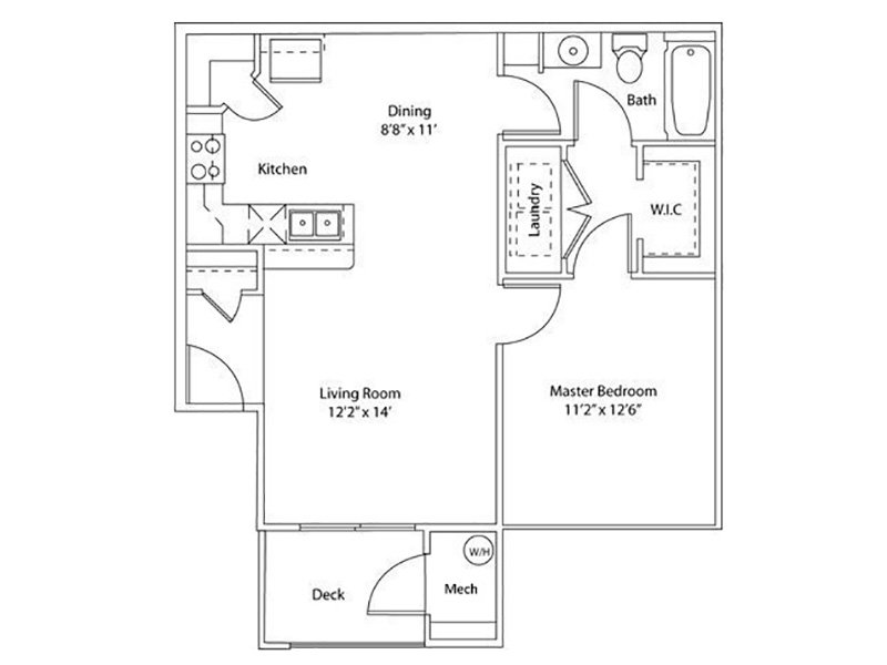 Settlers Landing Apartments Floor Plan 1 Bedroom 1 Bath