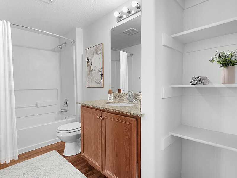 Bathroom with Linen Closet | Settlers Landing Apartments